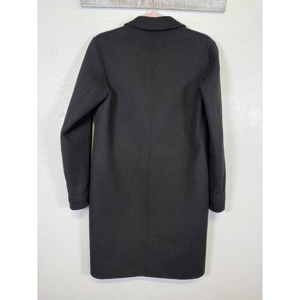Zara Basic Womens Black Coat XS Longline Wool Blend Outerwear Layering Winter - Picture 13 of 14